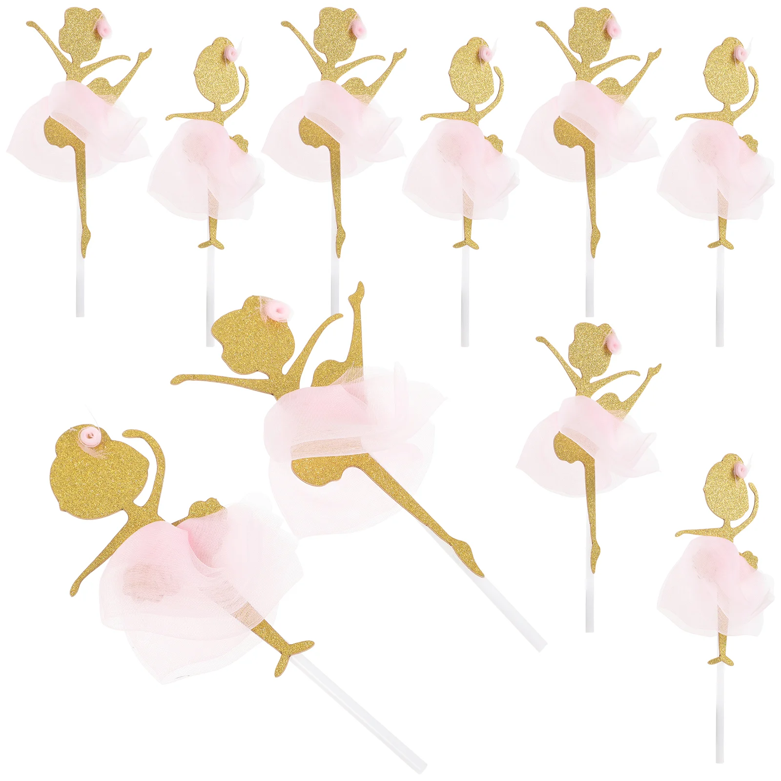 

Cake Toppers Gold Glitter Dancing Girl Ballerina Cupcake Toppers Cake Picks Wedding Shower Birthday Party Decoration