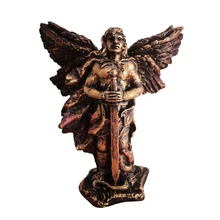Estatuas de resina Bronceó SERIPHIM Decoración de la estatua del ángel del ángel del ángel de seis alas 