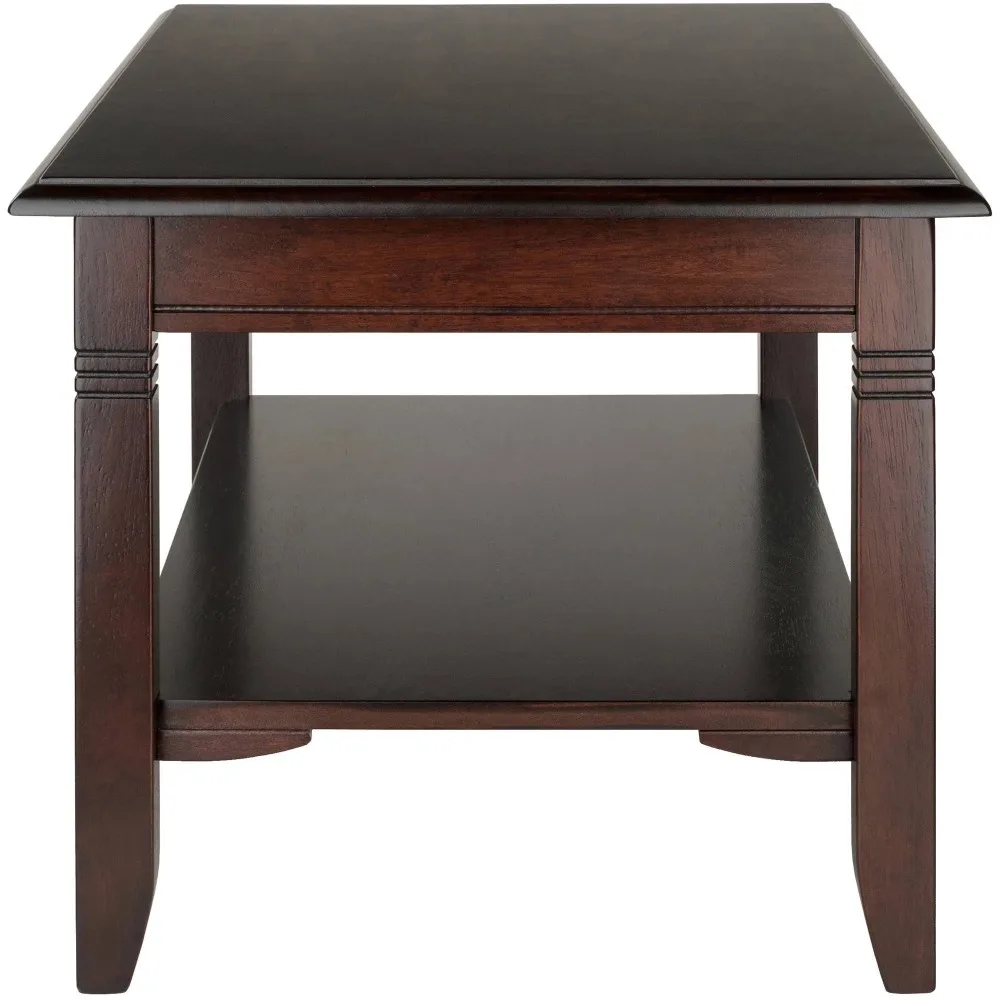 Wood Nolan Coffee Table, Cappuccino Finish 4