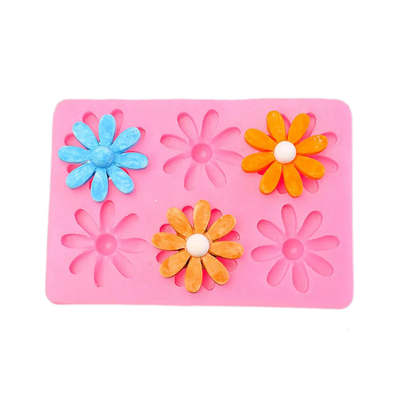 

3D Wild Daisy Flower Silicone Molds Cake Decorating Tools Plumeria Fondant Mold Candy Clay Chocolate Gumpaste Resin Moulds