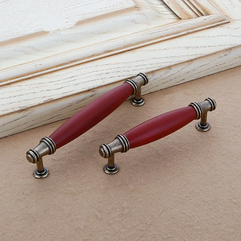 Maniglie Vintage in legno per pomelli per mobili e maniglie per armadietti maniglie per cassetti Hardware per mobili da cucina