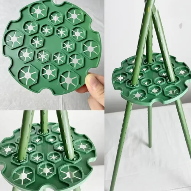1pc Garden plant support Balcony plant connector with protective tray Bamboo poles Garden climbing stake Plant support connector 4