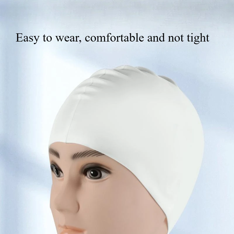 High Quality Silicone Swimming Cap for Adults Men Women Children Large Waterproof Ear Protector With No Wut Head Long Hair