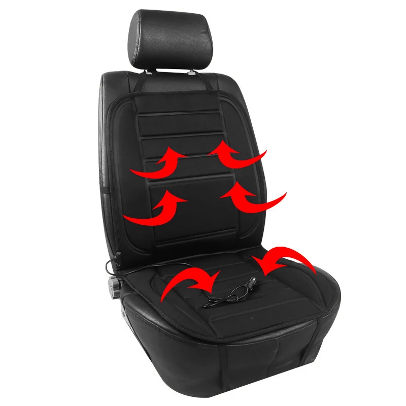 

12V Black Universal Car Portable Heated Seat Cushion Cloth With Cigarette Lighter Plug Heating Pad Winter Heating Accessories
