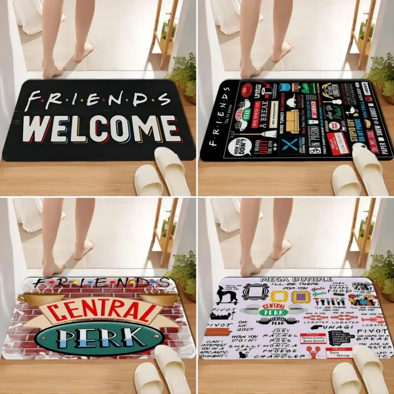친구 환영 문짝 매트, 미끄럼 방지, 가정용 실내 카펫, 세탁실 주방 러그, 세탁 가능한 복도 욕실 베란다 바닥 도어매트