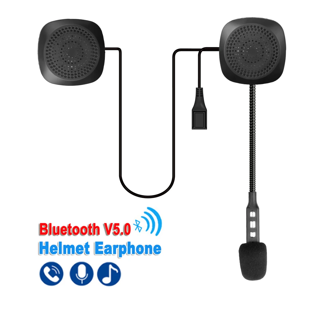 

Гарнитура для мотоциклетного шлема Bluetooth 5,0 наушники для верховой езды с защитой от помех гарнитура Беспроводные наушники с USB-зарядкой