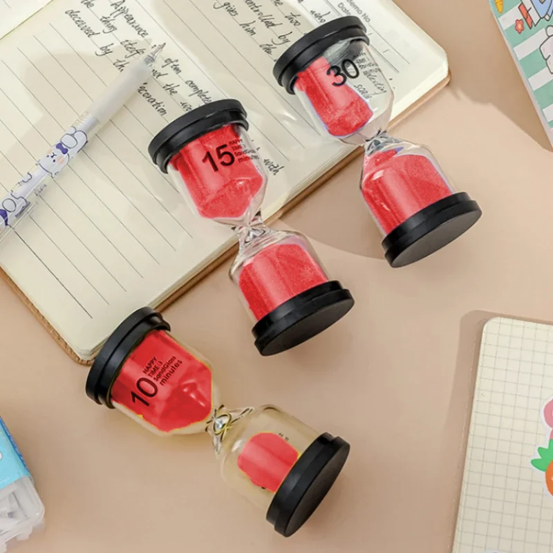 1-60 Minutes Red Hourglass Sandglass Children Kid Toy Sand Timer Hour Glass Home Decoration Sand Clock Timekeeper Festival Gifts 4
