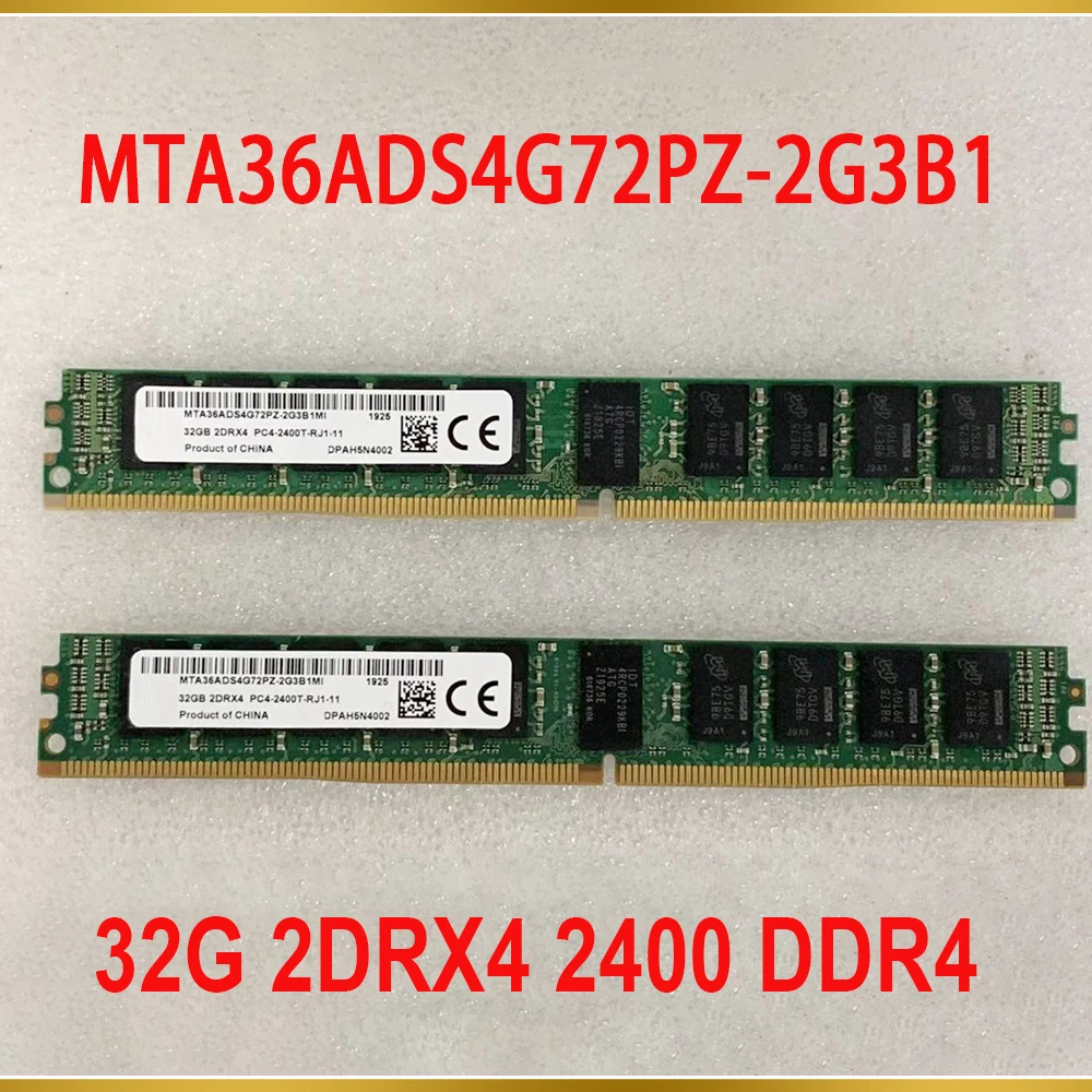 1Pcs Server Memory For MT RAM 32GB 32G 2DRX4 2400 DDR4 REG Half U Narrow Strip