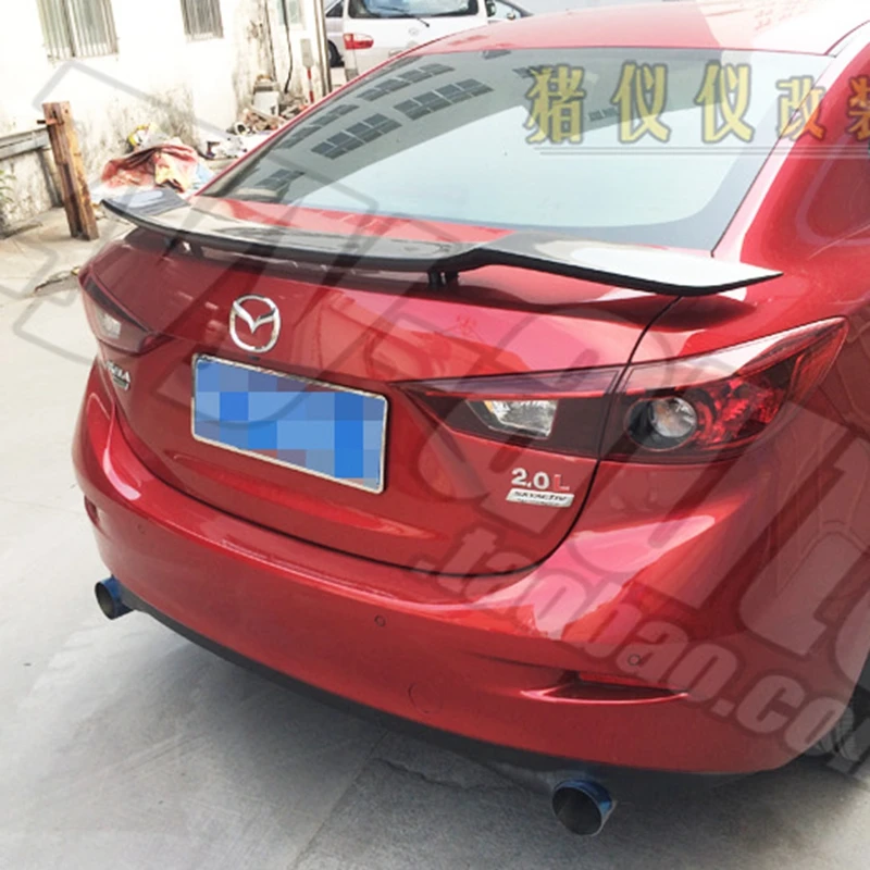 

carbon fiber plastic primer color rear tail box wing spoiler auto parts for Mazda 3 mazda 6 Axela sedan 4 doors 2014-2017