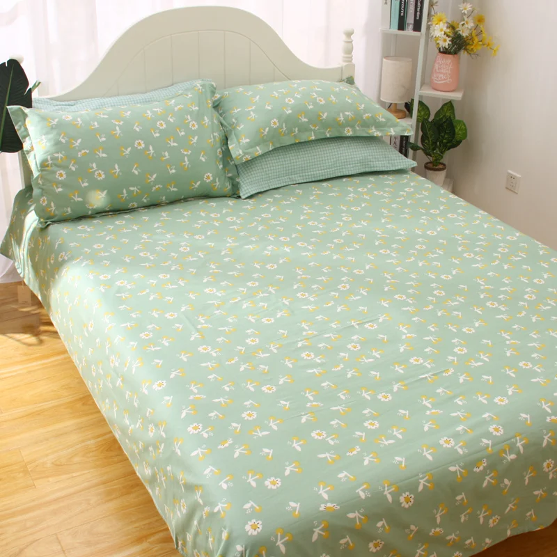 

2023 twill three-piece pastoral floral double quilt cover quilt cover pure cotton bed sheet single piece pure cotton washed sing