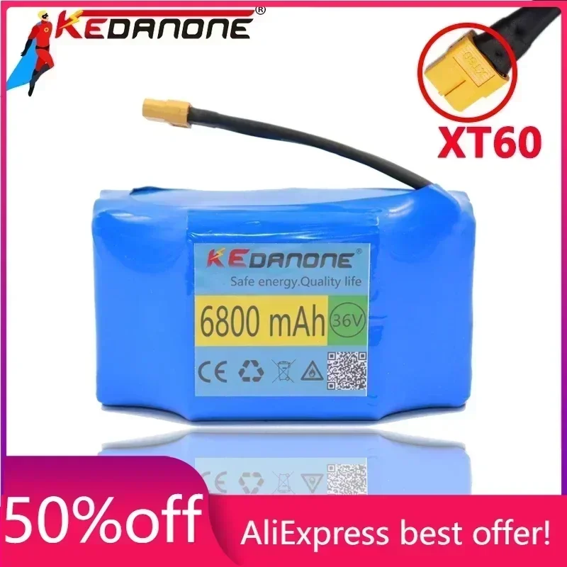 

36V to lithium-ion rechargeable battery 6800 mAh lithium-ion cell for electric self-balancing scooter Electric bicycle