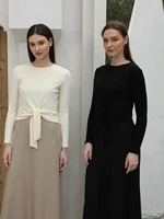 AP SS25 femmes Wrap côtelé T-shirt dame mélange robe à bretelles 5 couleurs 6