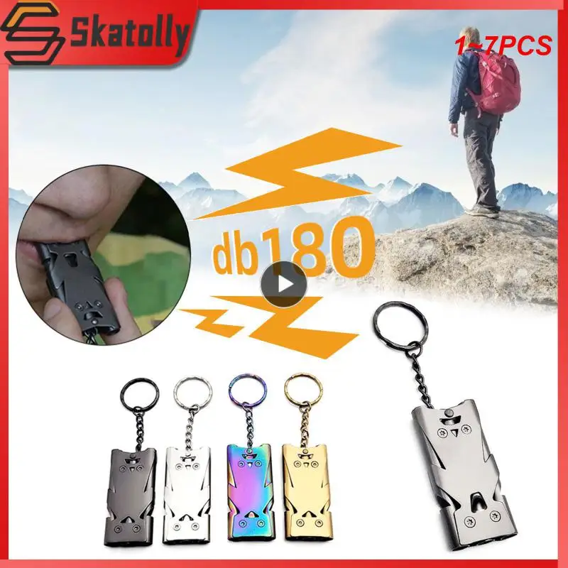 

1~7PCS Double Pipe Whistle Pendant Keychain High Decibel Outdoor Survival Emergency Whistle Camping Tool Multifunction Whistle