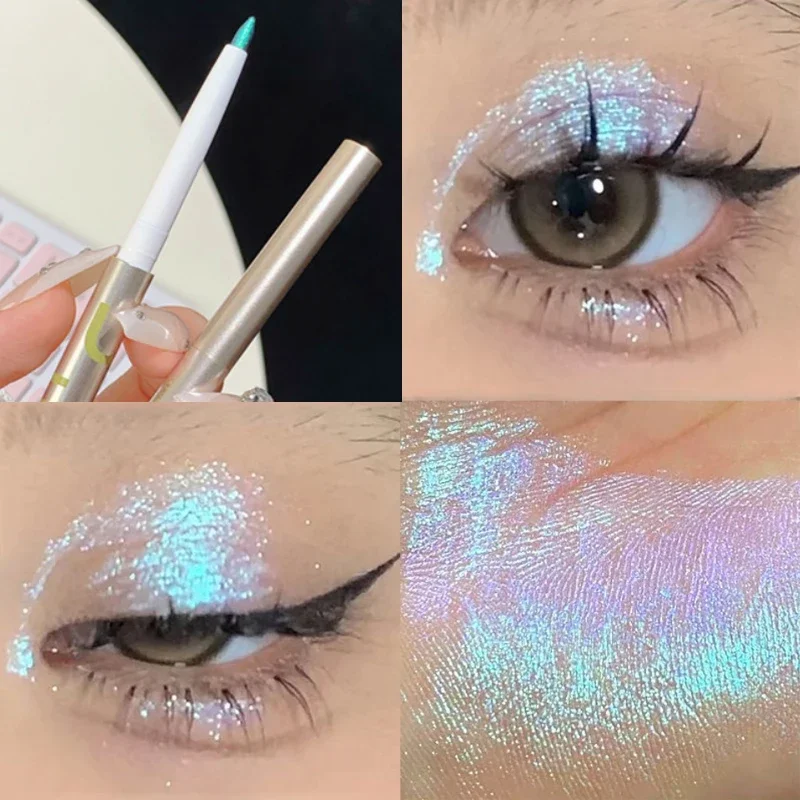 

Metallic Chrome Eyeliner Pencil Waterproof Lasting Glitter Diamond Eye Shadow Lying Silkworm Pearlescent Green Purple Eye Makeup