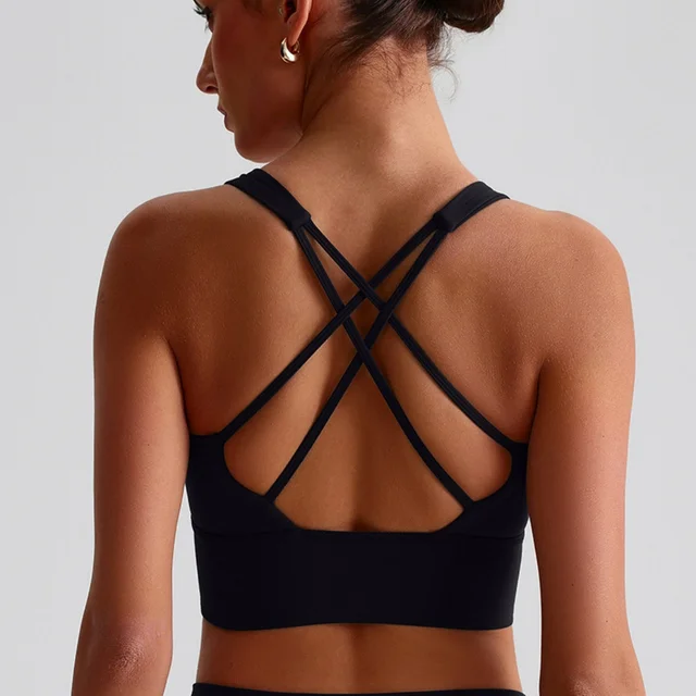 Solid Color Soft Tight Gym Yoga Underwear high strength shockproof Women Cross Back Fitness Bra Sport Top Comprehensive Butter Solid Color Soft Tight Gym Yoga Underwear high strength shockproof Women Cross Back Fitness Bra Sport Top Comprehensive Butter