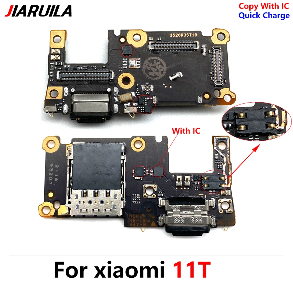 Xiaomi Mi 11t pro 11tpro 11用の柔軟なケーブル,USB充電ポート,マイク