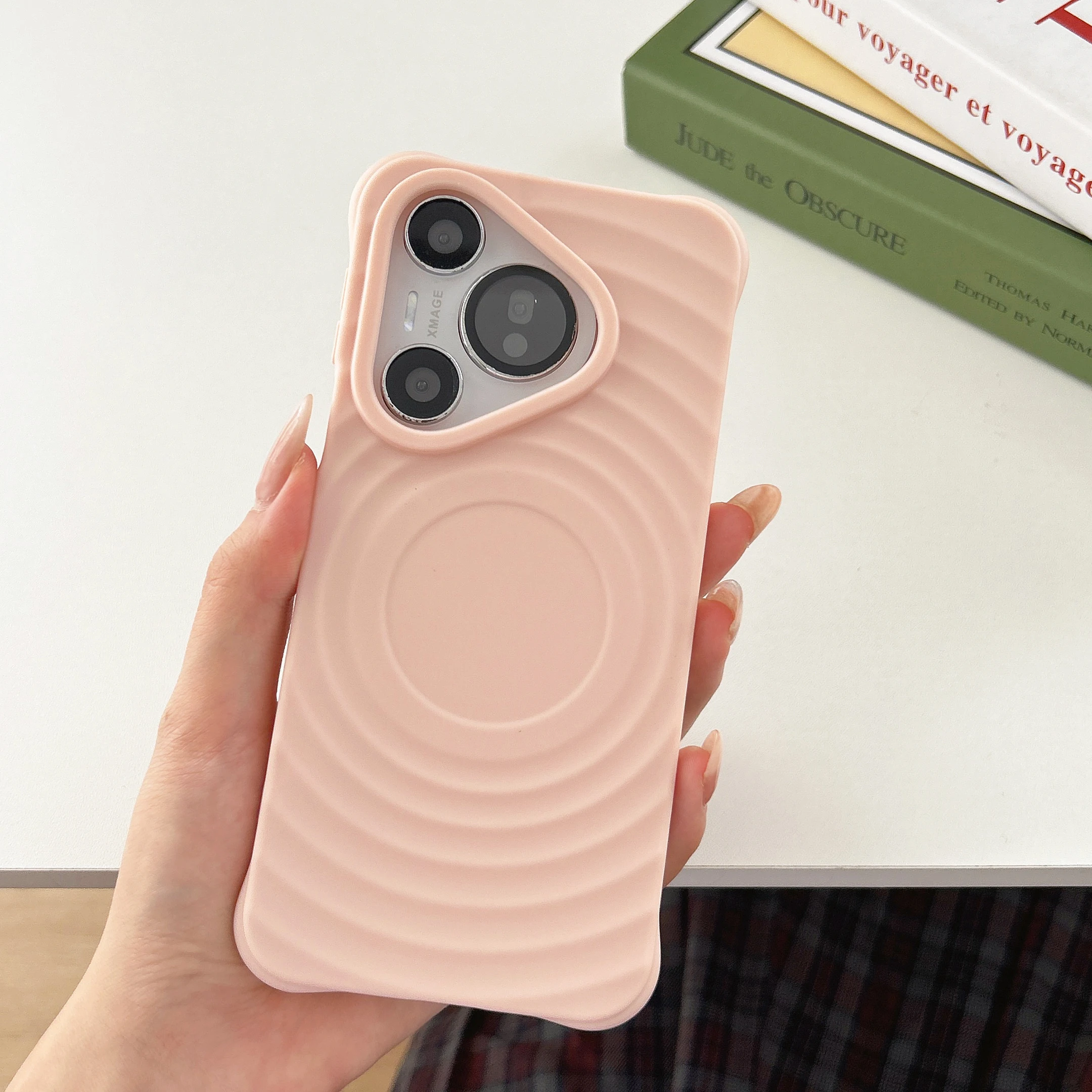 Wave Pattern Candy Color Shockproof Matte Phone Case with Protective Skin Cover