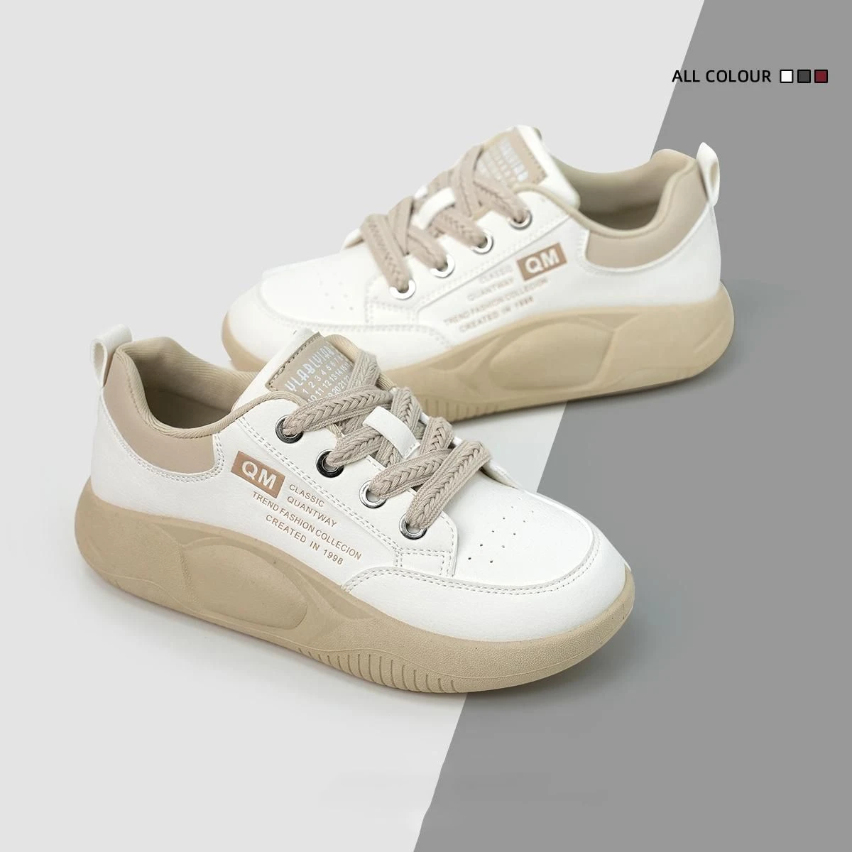 Hot Thick Bottom Women's Vulcanize Shoes Outdoor Sneakers Mid Heel PU Casual Shoes Zapatos Para Mujeres Shoes for Women Loafers