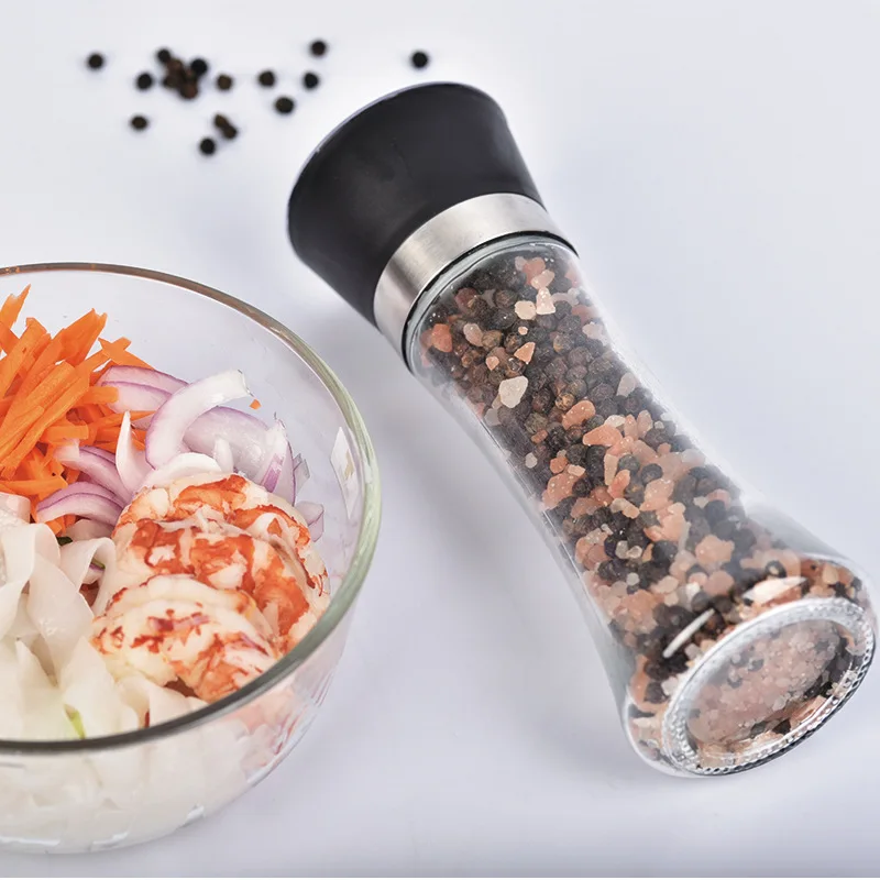 Grinder Stainless Steel Salt and Pepper Mill Manual Food Herb Grinders Spice Jar Containers Kitchen Gadgets Spice Bottles Glass salt pepper grinder