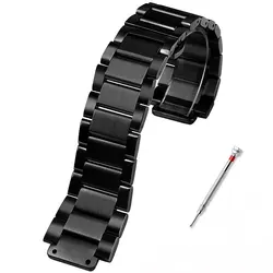 Elegant Stainless Steel Watch Strap - 27mm - 19mm (Black)