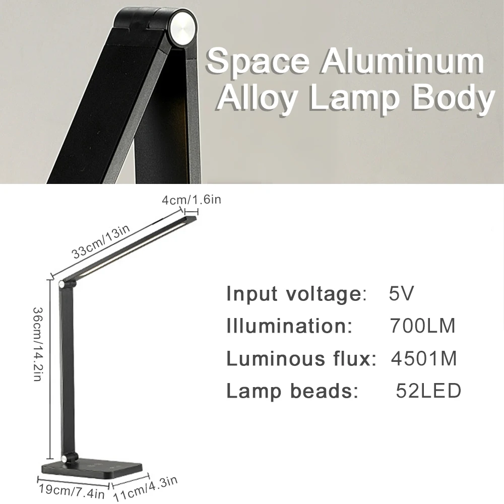 Xiaomi Table Lamp Wireless Charging LED Desk Lamp Eye Protect Study Office Light USB Room Desk Rechargeable Light 6