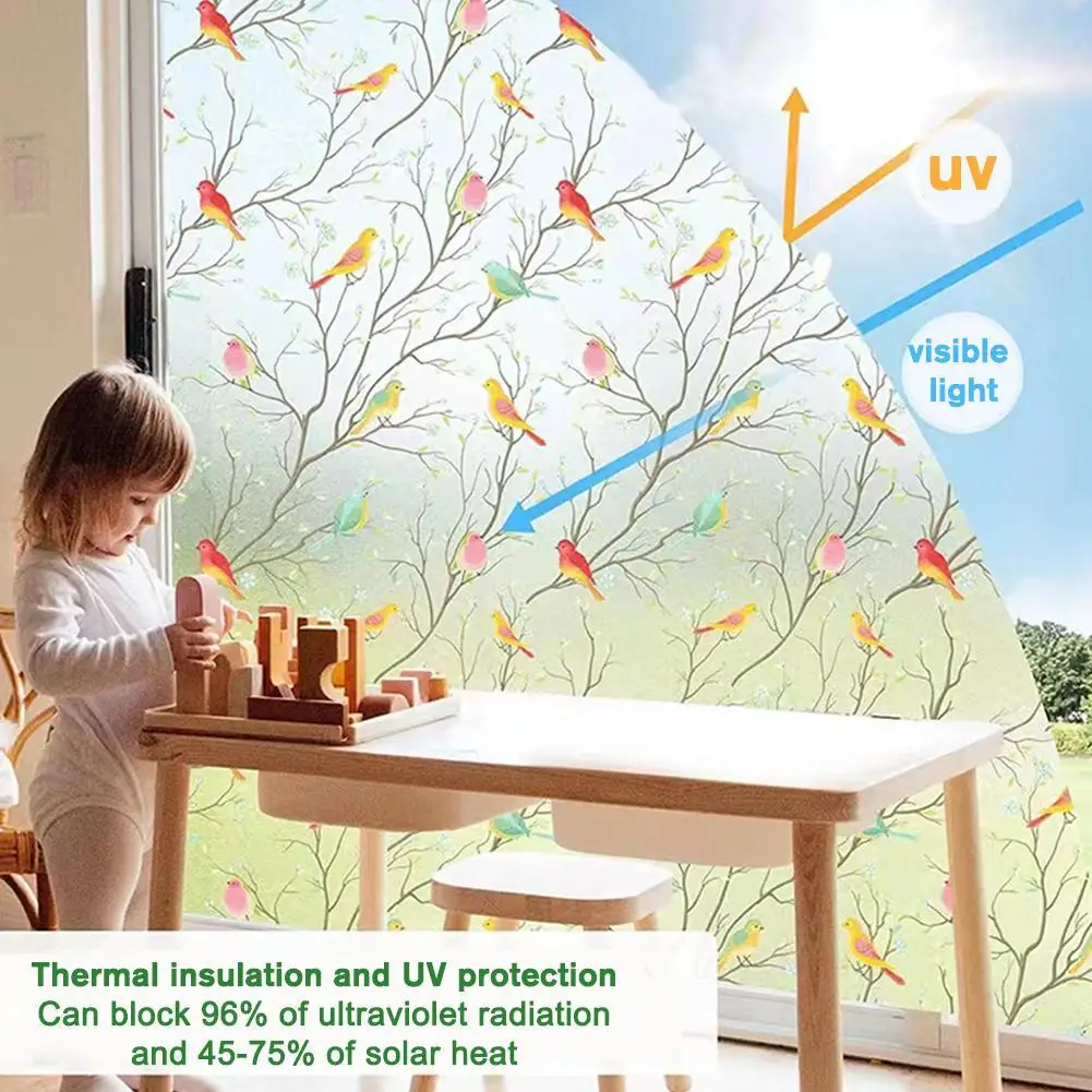 

Window Privacy Film Rainbow 3D Decorative Glass Vinyl Stained Glass Decals Window Sticker For Glass Door Heat Control Anti UV