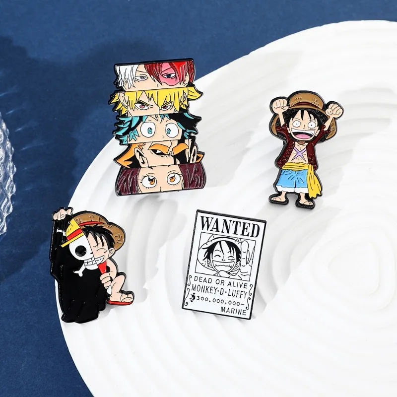 

Цельная булавка Luffy брошь Аниме фигурки роророноа Зоро портативная металлическая соломенная шляпа аксессуары для украшения милые подарки