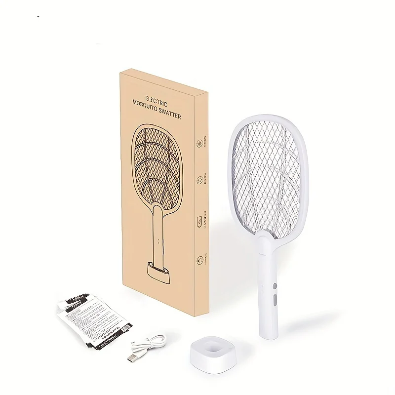 Description Picture 2 of item1pc, Electric Fly Swatter, Mosquito Swatter, Instant Fly Swatting Rechargeable Racket, Mosquito Killer, USB Rechargeable