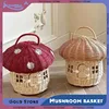 Mushroom Basket Portable Rattan Handmade Children Bag Toy Picnic Basket High-capacity Storage Baskets Sundries Pouch Storage Bag 1