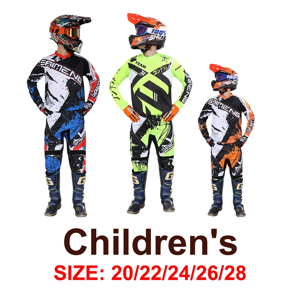 Jersey y pantalones de Motocross para niño y ropa para niño y niña, traje de carreras de motocicleta, conjunto de equipo todoterreno ATV Enduro| | -