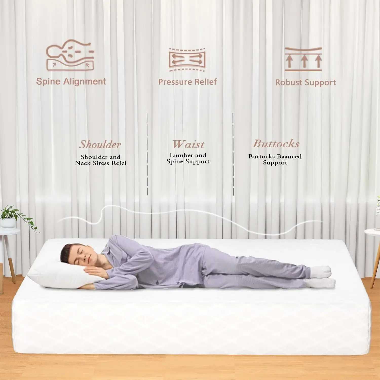 4 Inch Twin Mattresses, Memory Foam Mattress, Children’s Rooms Mattress, Mattress is Very Comfy,CertiPUR-US Certified【2024 New V 5