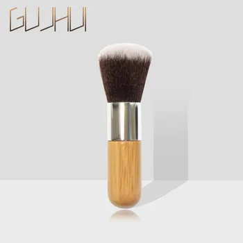 1PC Fashion Round Head Bamboo Handle Face Makeup Brush Foundation Powder Blusher Brush Cosmetic Brushes Pro Beauty Makeup Tools 1