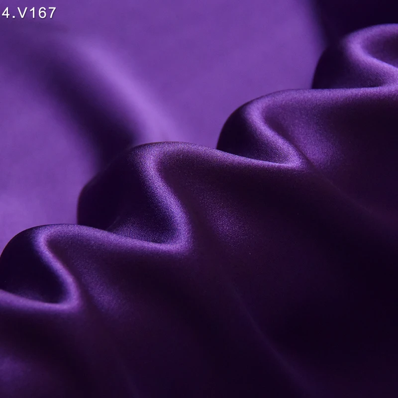 19mm HYSK 100% pure silk satin fabric plain dye bridal woven raw silk duchness stocks washable multicolor mauve purple for dress sewing fabric