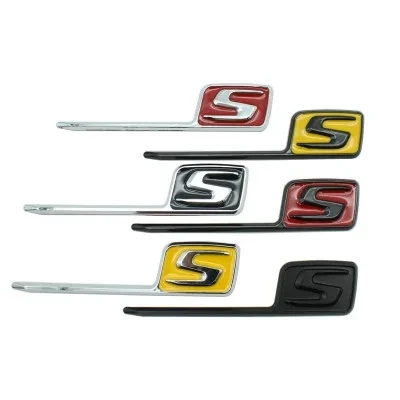 Glossy Multi-Color S Badge Emblem for Car Styling and Trunk Decoration