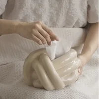 Knot Shape Ceramic Tissue Box European Modern Creative Cute Abstract Art Napkin Holder Home Coffee Table Desktop Paper Towel Box 1