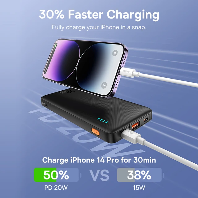 Baseus Airpow 20W Power Bank 10000mAh/20000mAh Fast Charge Powerbank for iPhone 15/14/13/12 Xiaomi batterie externe 2