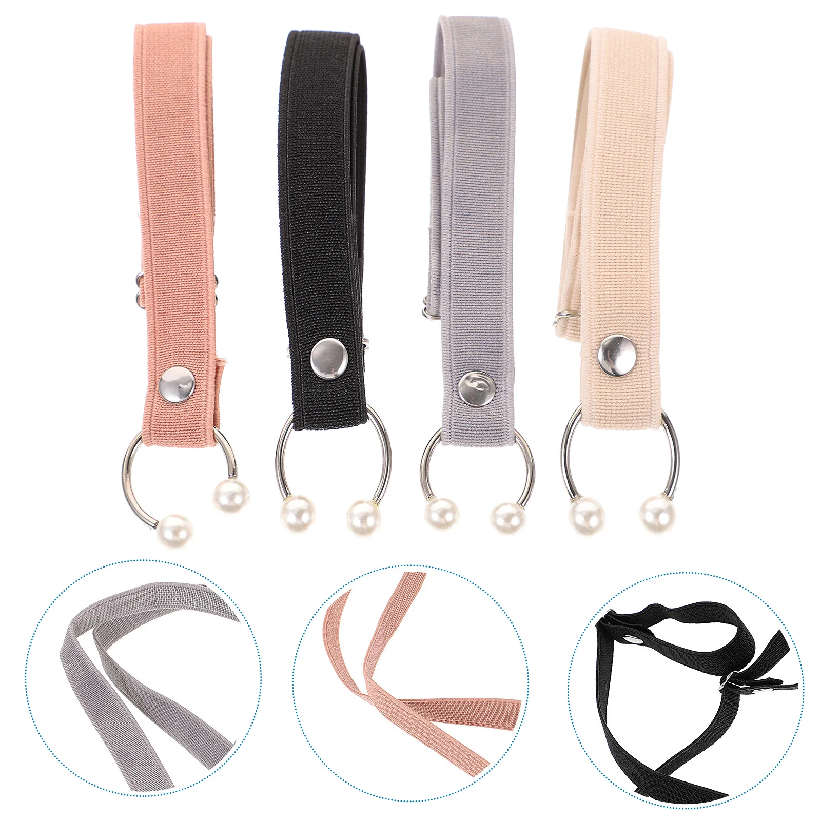 

8Pcs Women's High Heeled Detachable Shoe Straps (Black, Grey, Beige, Pink)