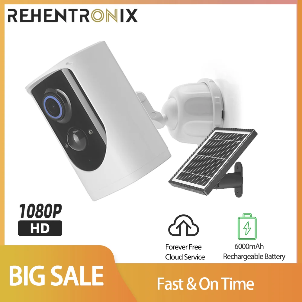 1080P Outdoor Battery Wifi Camera Free Cloud Service Solar Wireless Security IP Video Surveillance |