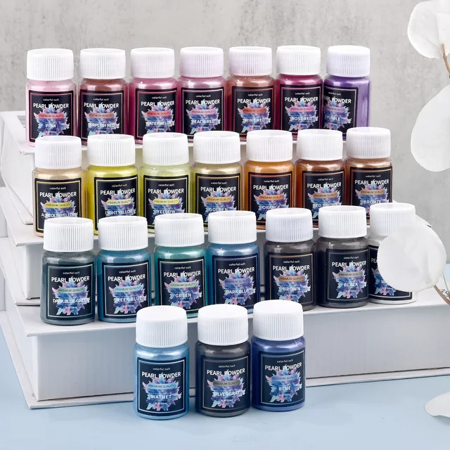 20ml Mica Powder Colorant Powder Pigment for Bath Soap Making Candle Making Resin Pearlescent Pigment Hand Candle Making