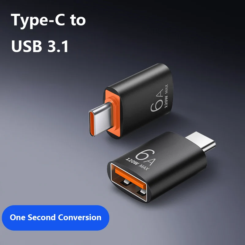 OTG Adapter USB to Type C Adapter Type C Adapter USB 3.0 Type-C OTG Adapter Type C USB C Male To Female 6A Fast Charging Data Transfer For PC Laptop Xiaomi Samsung Adapter