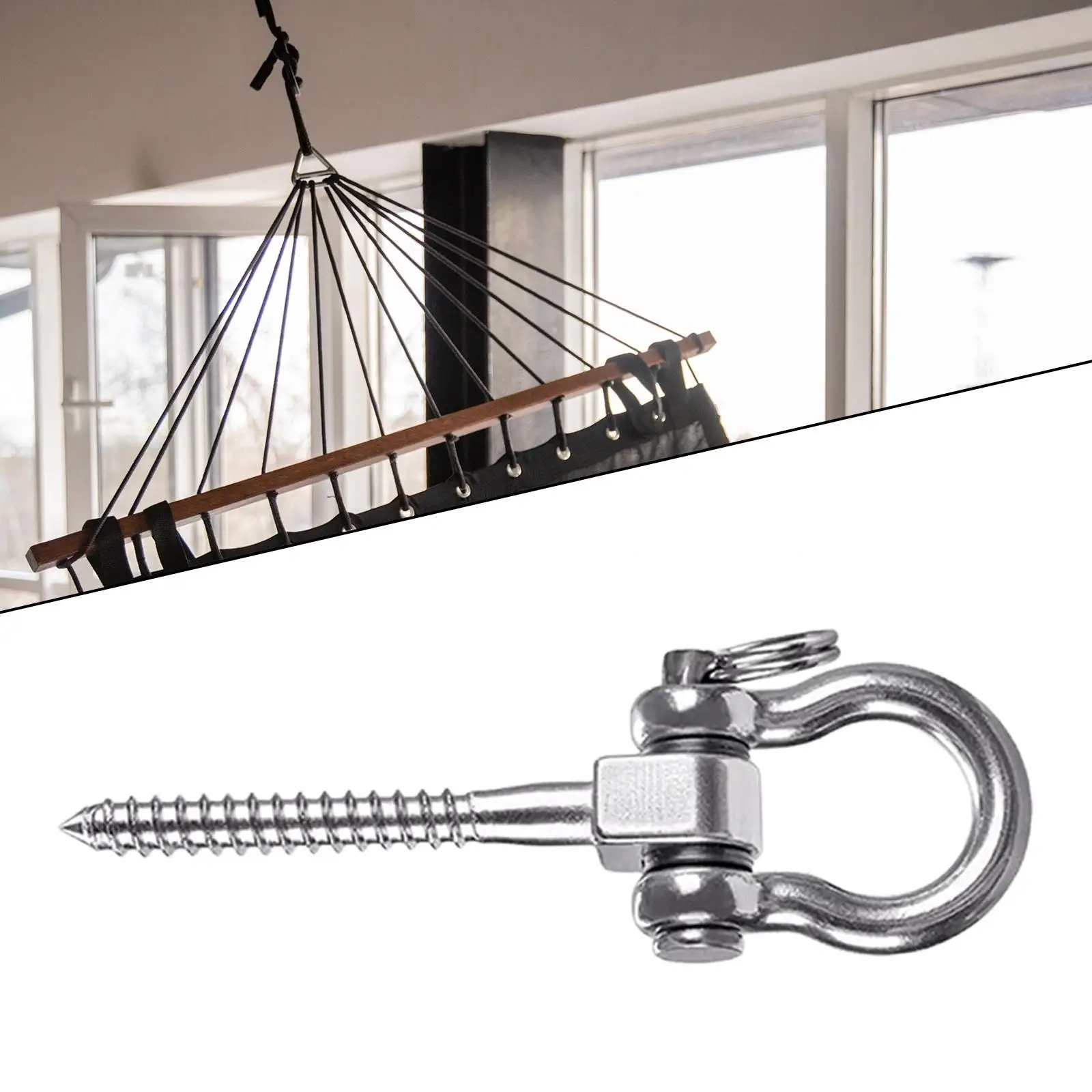 Heavy Duty Swing 0lbs Capacity Hardware Rotate Rustproof Screw Bracket for Hammock Fitness Facilities Gym Cradle Playground