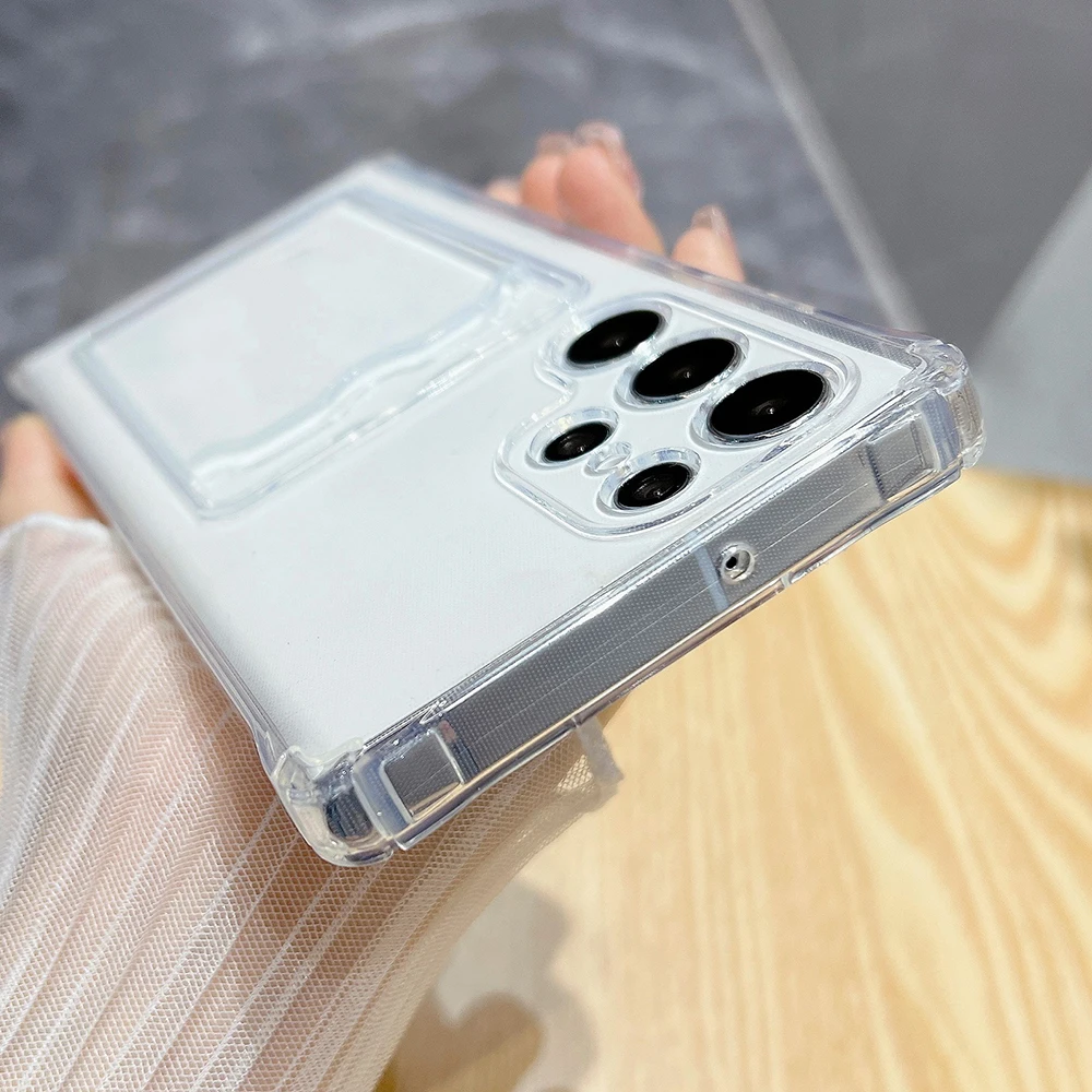 Soft Transparent Card Holder Phone Case with Enhanced Protection and Sleek Design
