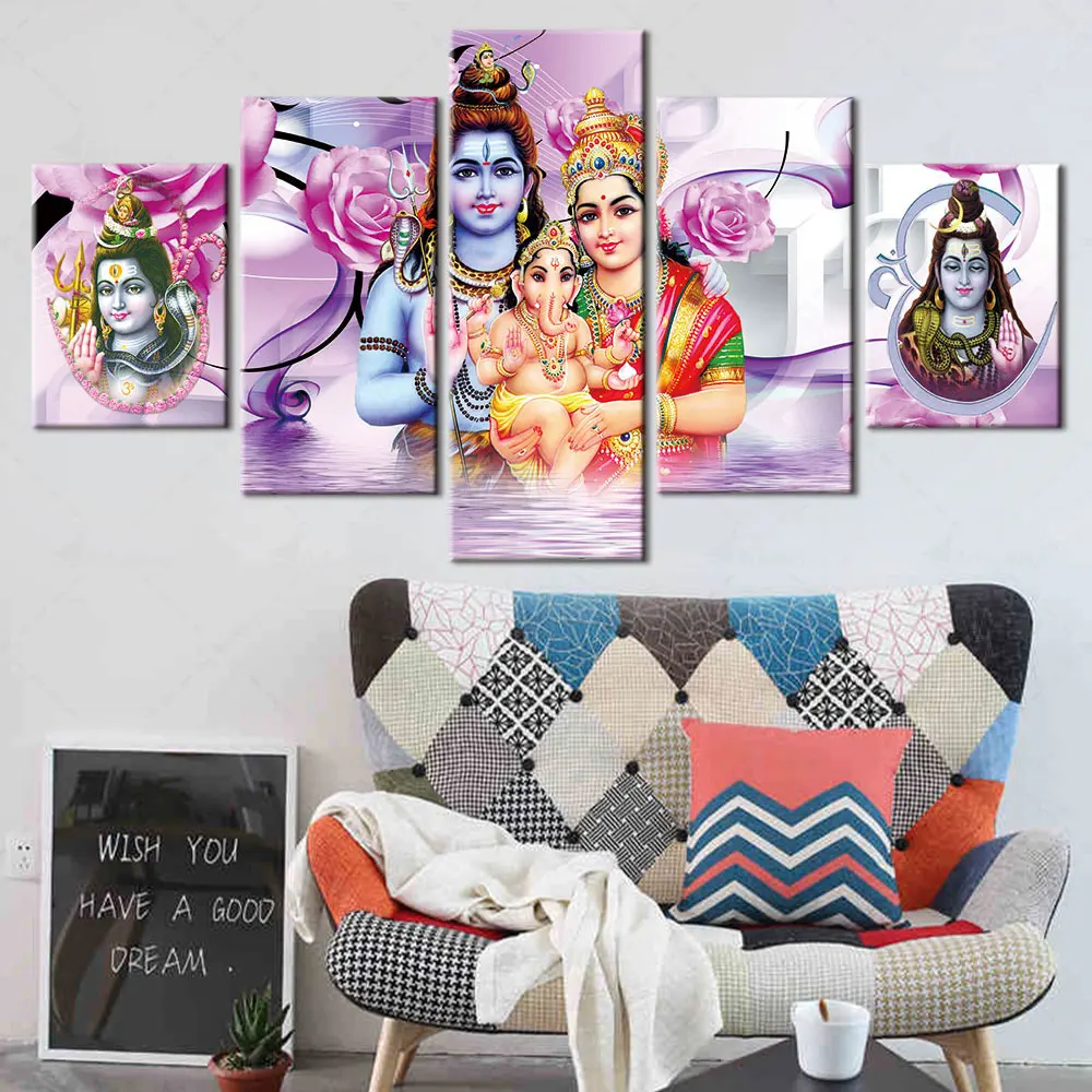 

Artsailing Home Decoration Hd Printing Hinduism Painting Pictures Wall Art Modular Framed Canvas Poster Modern Background Poster