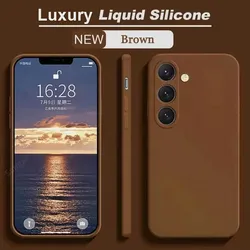 Luxurious Silicone Velvet - Feel Phone Case - Soft Back Cover - Samsung A33 (Brown)