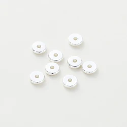 Gold Color Plated Brass Round Spacer Beads for DIY Jewelry (50 Pieces) (Silver)