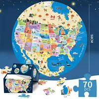 70 Pieces USA Map Jigsaw Puzzles for Adults Home Decor Games Family Fun Floor Puzzles Educational Toys for Kids 2