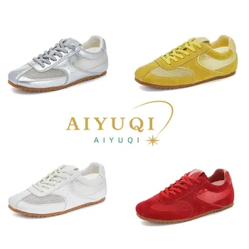 AIYUQI Women's Sneakers Mesh 2025 New Summer German Training Shoes For Women Large Size Flat Female Shoes