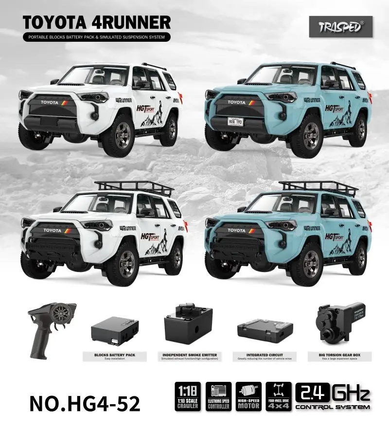 Hengguan 1/18 Super OVERLORD High Simulation Exquisite Electric Decorative Parts Light Smoke 4wd Rc Remote Control Car Boys Toy 3