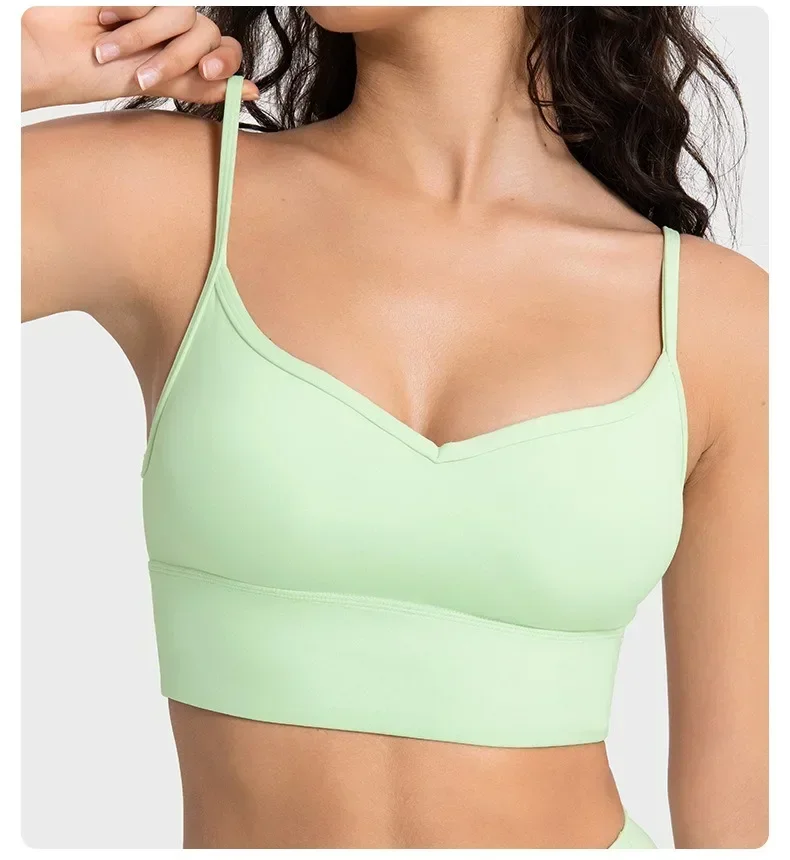 Lemon Lady Heart Collar Sports Bra Yoga Running Fitness Vest Sling Lycra Fabric High Elastic Belt Beautiful Back Sexy With Logo