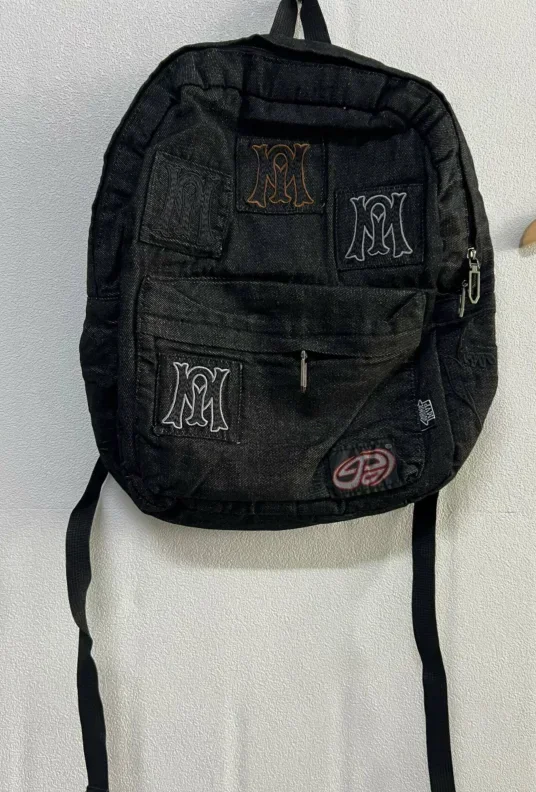 Y2k Aesthetic All Match Letter Embroidery Backpack Patchwork Vintage Gothic Schoolbags Luxury Design Casual Students Backpacks 2